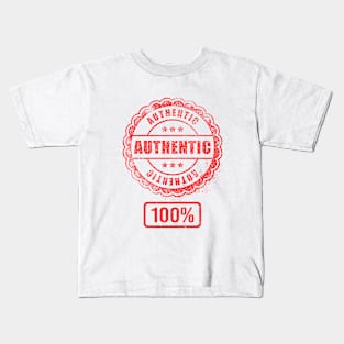 100% Authentic person - funny design Kids T-Shirt